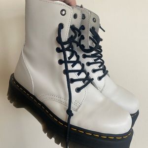Dr. Martens Jadon White Platform Combat Boot